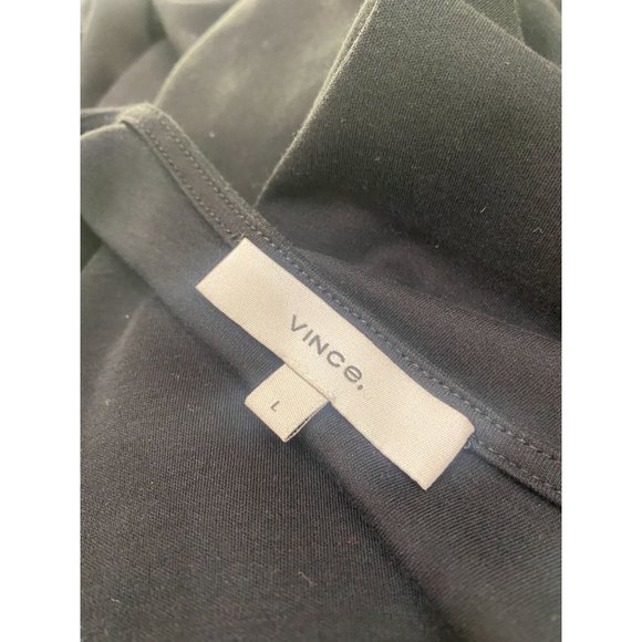 Vince Black Sleeveless Square Neck Wrap Mini Dress Women's Size Large L - Picture 9 of 11